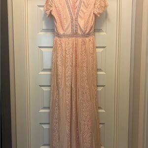Elegant Lace Pink Dress